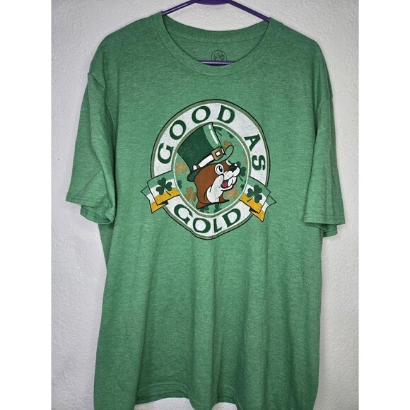 Buc-ee's Shirt Mens Extra Large Green Good As Gold St Patricks Day Graphic Tee - Picture 1 of 7
